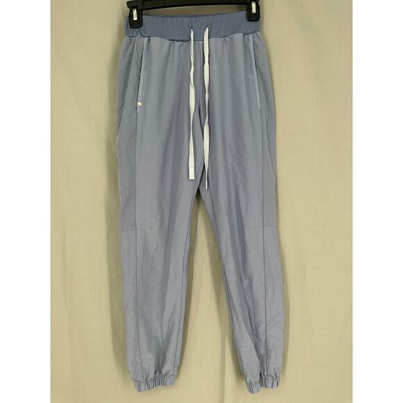 Figs Scrub Pants Women XS Granville Blue Jogger Skinny Stretch Drawstring Pocket - Picture 1 of 7